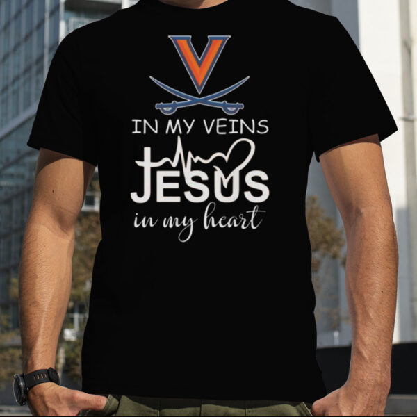 Virginia Cavaliers Logo 2023 In My Veins Jesus In My Heart shirt