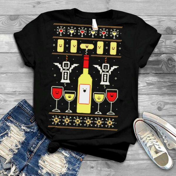 Wine Christmas Ugly Pattern shirt
