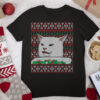Woman Yelling At Cat Ugly Christmas Sweater Funny Meme Xmas T Shirt