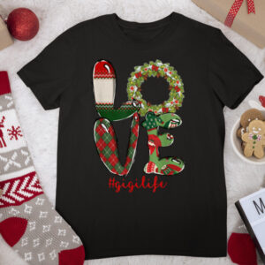 Women Love Gigi life christmas tree santa xmas lights T Shirt