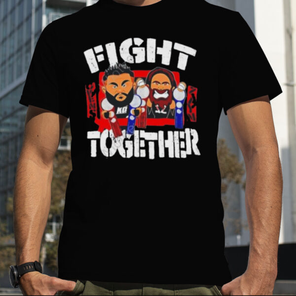 Wwe Sami Zayn and Kevin Owens fight together art design t shirt