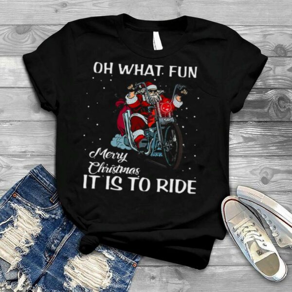 Xmas Holiday Biker Santa Motorcycle Merry Christmas shirt