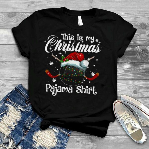 Xmas Ice Hockey Santa This Is My Christmas Pajama Shirt