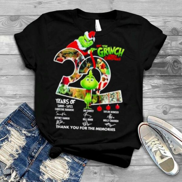 Years The Grinch Stole Christmas Signatures Thank You For The Memories Shirt
