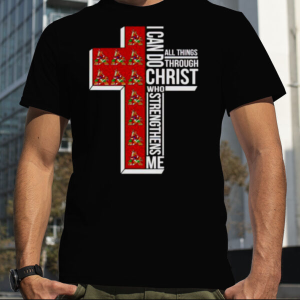 phoenix Coyotes I can do all things through Christ who strengthens me cross shirt