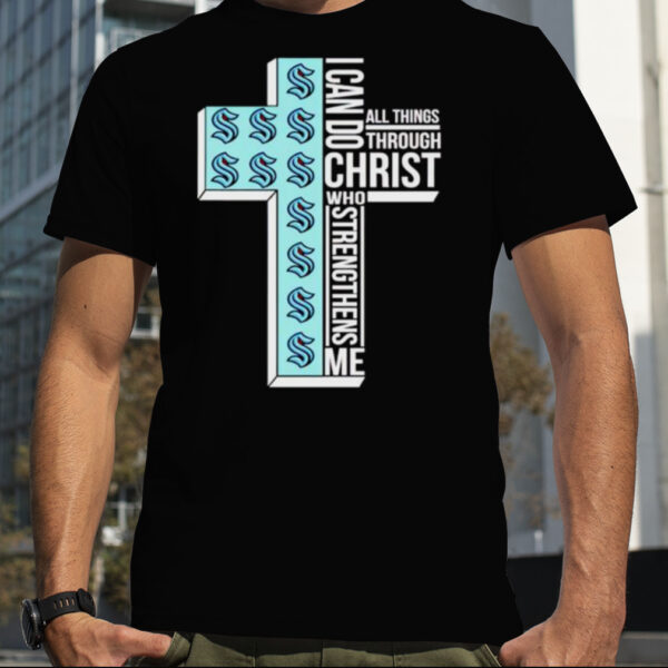 seattle Kraken I can do all things through Christ who strengthens me cross shirt