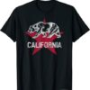 California Republic Flag Distressed Bear T-Shirt