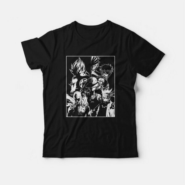 Anime Naruto One Piece Luffy Dragon Ball Goku One Punch Man Natsu Bleach T-Shirt