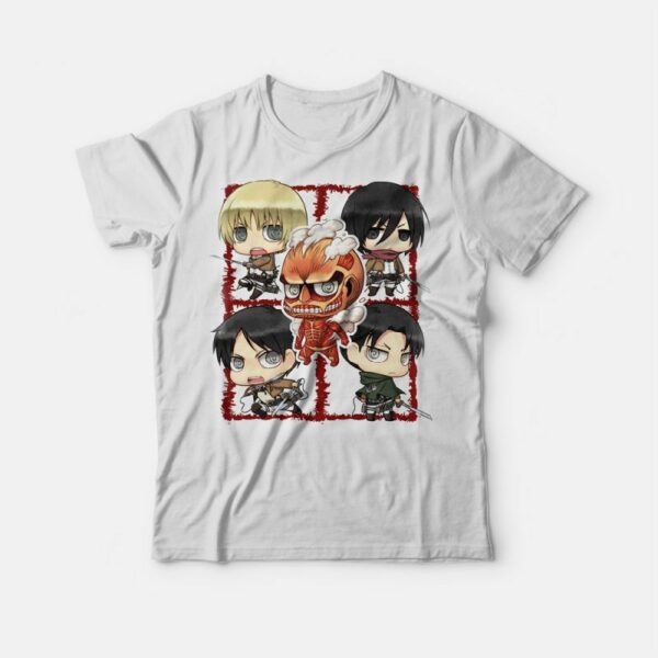 Attack On Titan SD 5 Character Montage T-Shirt