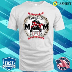 Baseball Mom Leopard Happy Mothers Day For Women Girls T-shirt
