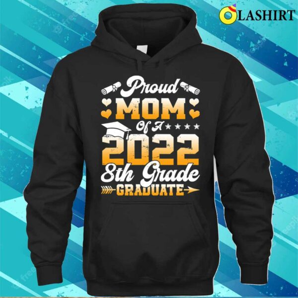 Discount Retro Proud Mom Of A 2022 8th Grade Graduate Mother’s Day T-shirt