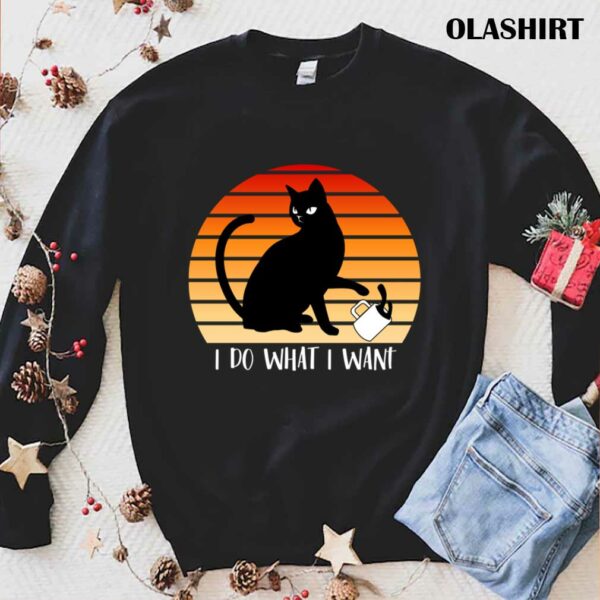 Funny Cat I Do What I Want Reto Vintage T-shirt