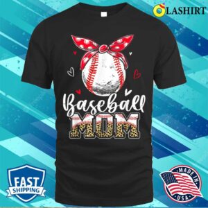 Leopard Baseball Mom Headband Baseball Ball Mothers Day Mama T-shirt Leopard Baseball Mom Headband Baseball Ball Mothers Day Mama T-shirt