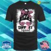 Mama T-shirt, Support Squad Pink Mom Life Leopard Messy Bun Mothers Day T-shirt