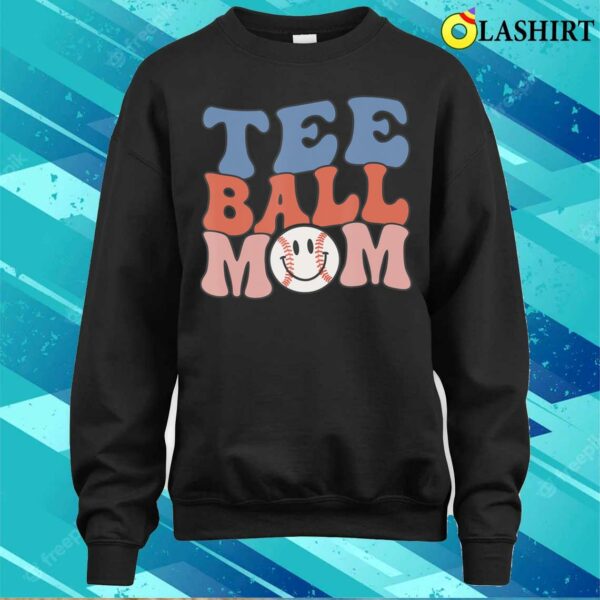 Mother T-shirt, Tee Ball Mom Groovy Tball Mama Mothers Day Baseball T-shirt