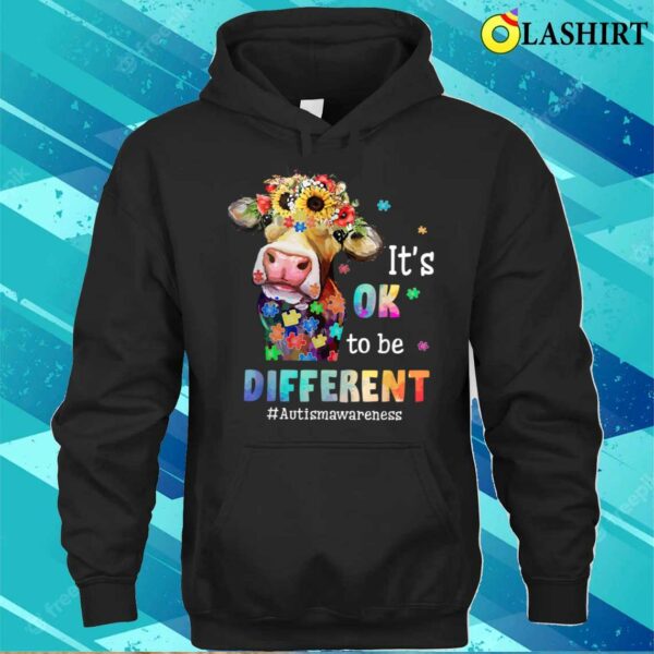 Mothers Day T-shirt, Its Ok To Be Different Heifer Cow Autism Awareness T-shirt