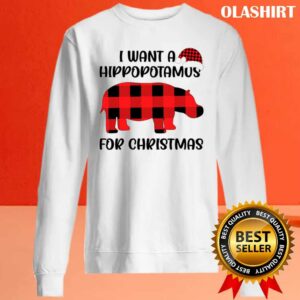 New I Want A Hippopotamus For Christmas Hippo Xmas Shirt