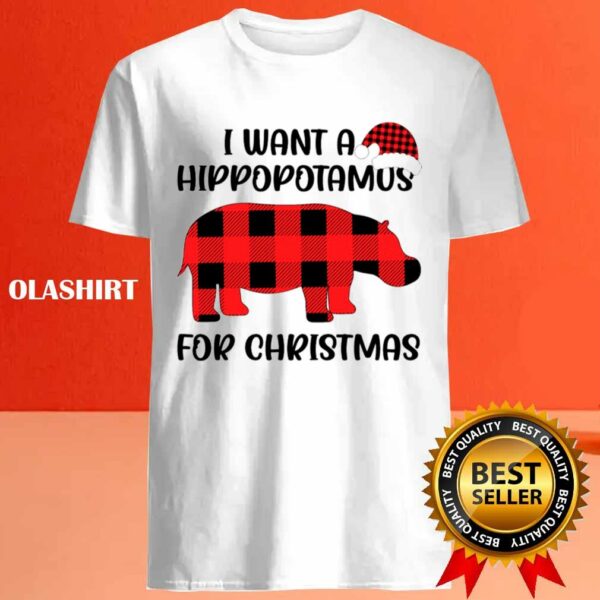 New I Want A Hippopotamus For Christmas Hippo Xmas Shirt
