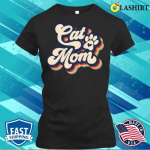 New Vintage Retro Cat Mom Cat Lover Matching Mother’s Day T-shirt