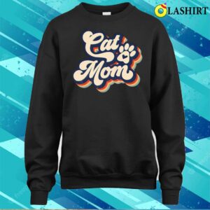 New Vintage Retro Cat Mom Cat Lover Matching Mothers Day T shirt 4