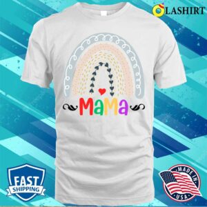Nice Boho Rainbow Mama Mom Womens Mom Mommy New Mom Mothers Day T shirt 3