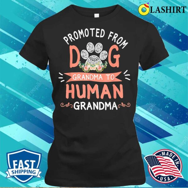 Nice Promoted F.rom Dog Grandma To H.uman Grandma Mother’s Day T-shirt