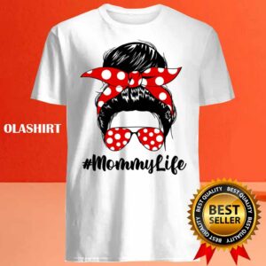 Nice Womens Vintage Messy Bun Hair Mothers Day Mommy Life Retro Headband T shirt 4