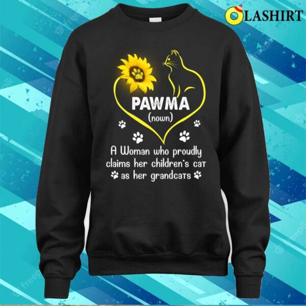 Pawma Cat Women Mothers Day Sunflower Shirt, Pawma Cat Women Mothers Day Sunflower Shirt