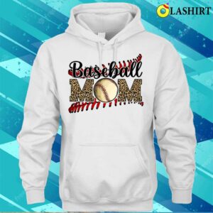 Softball Baseball Mom Leopard Tee Mothers Day Women Matching T shirt 3
