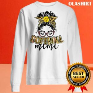 Softball Mimi Leopard Print Funny Mommy Mother’s Day T-shirt