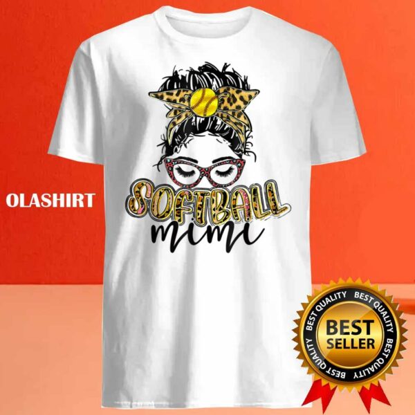 Softball Mimi Leopard Print Funny Mommy Mother’s Day T-shirt
