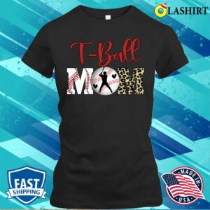 T Ball Mom Leopard Tee Ball Player Team Sport Mothers Day Women Matching T-shirt