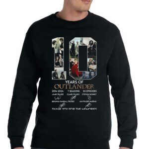 10 Years Of 2014-2024 7 Seasons 83 Episodes Outlander Thank You For The Memories T-shirt 3 10 Years Of 2014 2024 7 Seasons 83 Episodes Outlander Thank You For The Memories T shirt 4