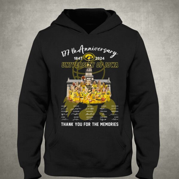 177th Anniversary 1847-2024 University Of Iowa Thank You For The Memories T-shirt