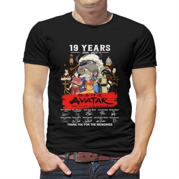 19 Years 2005 – 2024 Avatar The Last Airbender Thank You For The Memories T-shirt
