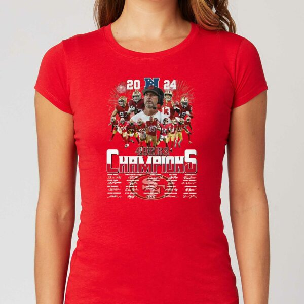 2024 San Francisco 49ers Champions Signatures T-shirt