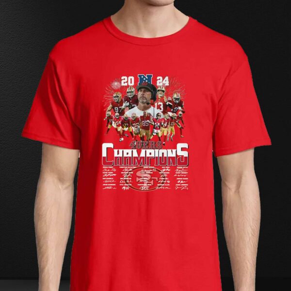 2024 San Francisco 49ers Champions Signatures T-shirt