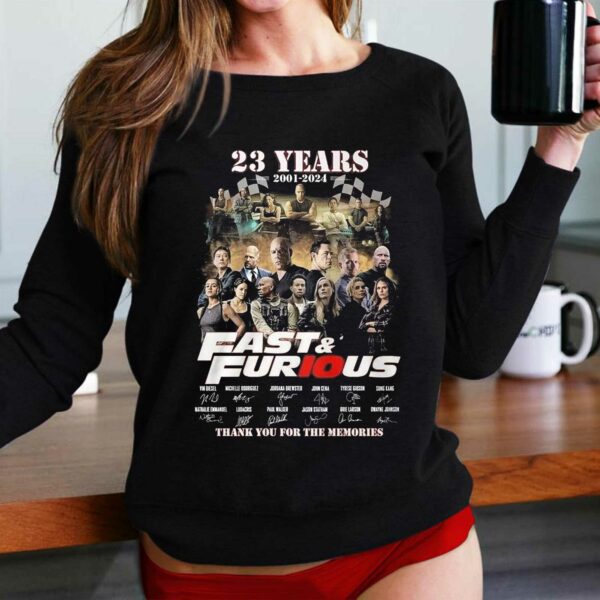 23 Years 2001-2024 Fast &amp Furious Thank You For The Memories T-shirt