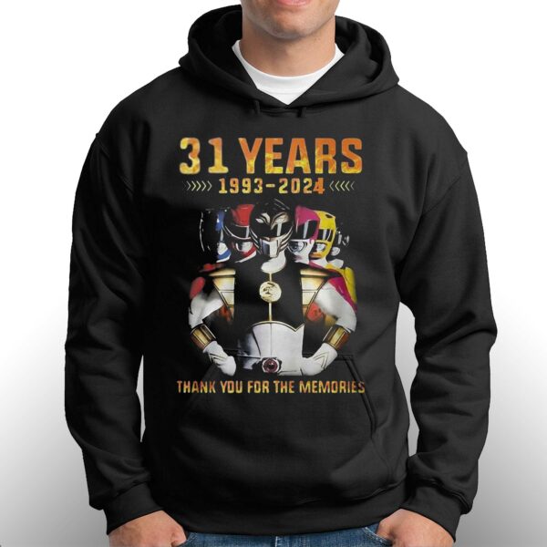 31 Years 1993-2024 Power Rangers Thank You For The Memories T-shirt