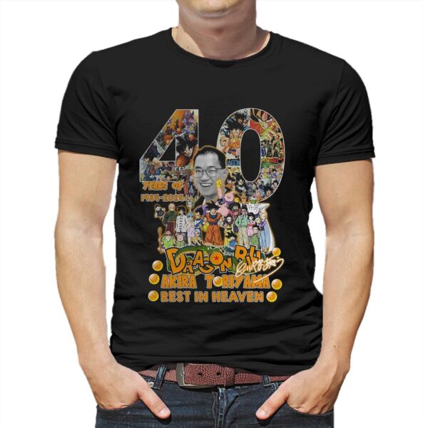 40 Years Of 1984-2024 Dragon Ball Akira Toriyama Rest In Heaven T-shirt