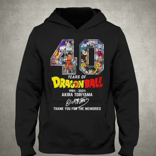 40 Years Of Dragon Ball 1984-2024 Akira Toriyama Thank You For The Memories T-shirt