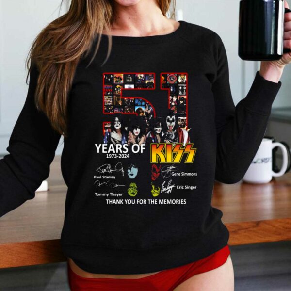 51 Years Of 1973-2024 Kiss Band Thank You For The Memories T-shirt
