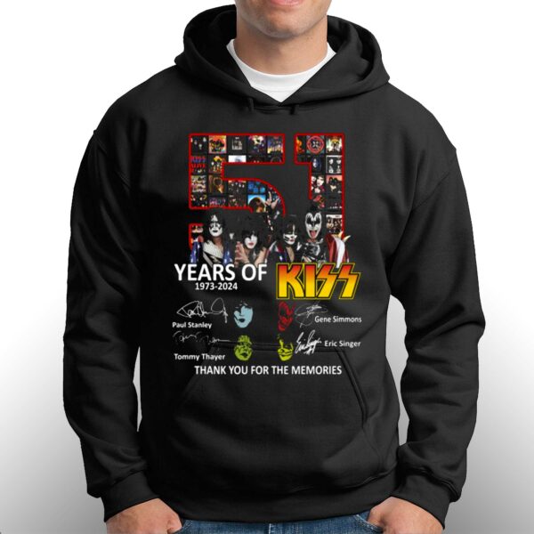 51 Years Of 1973-2024 Kiss Band Thank You For The Memories T-shirt