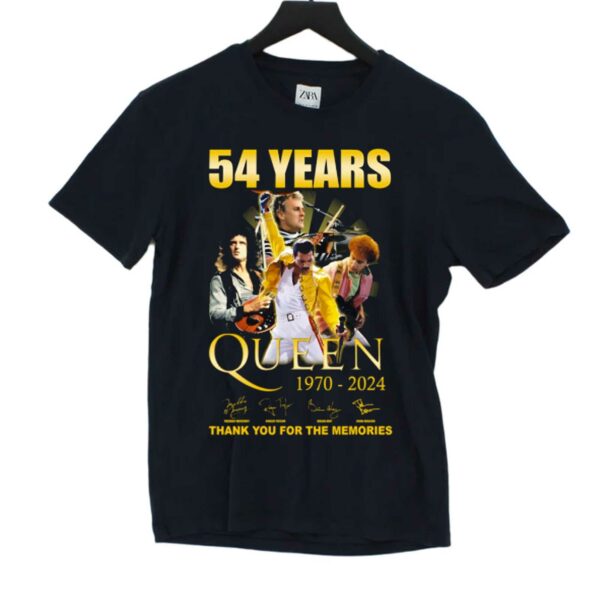 54 Years Queen 1970-2024 Thank You For The Memories T-shirt