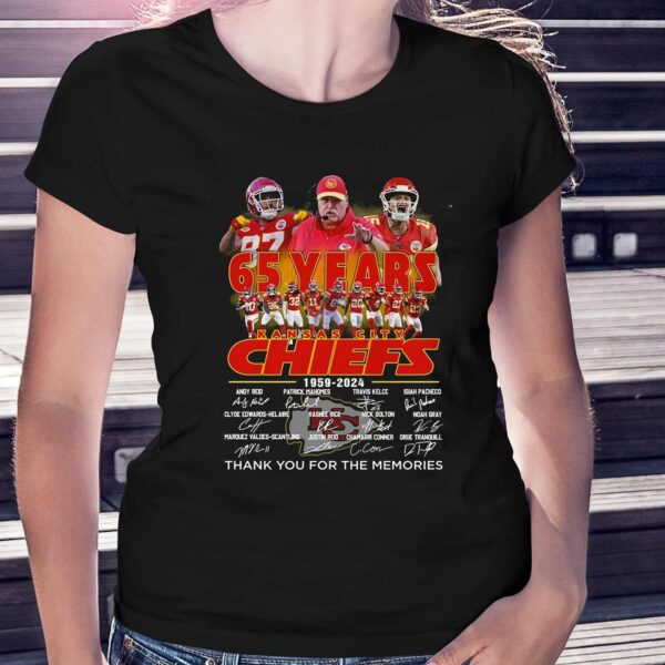 65 Years Kansas City Chiefs 1959 – 2024 Thank You For The Memories T-shirt
