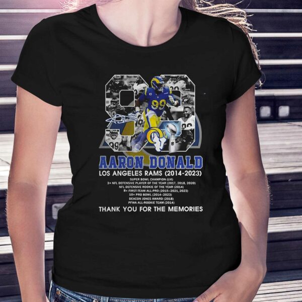 Aaron Donald Los Angeles Rams 2014-2023 Thank You For The Memories T-shirt