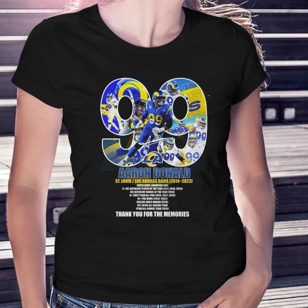 Aaron Donald St Louis Los Angeles Rams 2014-2023 Thank You For The Memories T-shirt