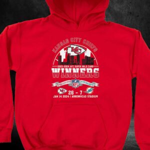 Afc Super Wild Card 2023 – 2024 Winners Kansas City Chiefs 26 – 7 Miami Dolphins Jan 14 2024 Arrowhead Stadium T-shirt 2 Afc Super Wild Card 2023 2024 Winners Kansas City Chiefs 26 7 Miami Dolphins Jan 14 2024 Arrowhead Stadium T shirt 3