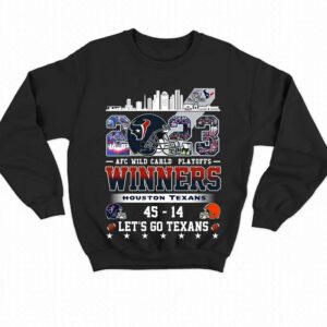 Afc Wild Carld Playoffs 2023 Winners Houston Texans 45 – 14 Cleveland Browns Lets Go Texans T-shirt 3 Afc Wild Carld Playoffs 2023 Winners Houston Texans 45 14 Cleveland Browns Lets Go Texans T shirt 4