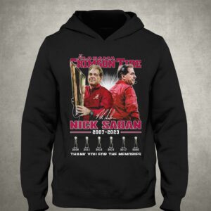 Alabama Crimson Tide Nick Saban 2007 2023 Thank You For The Memories T shirt 3
